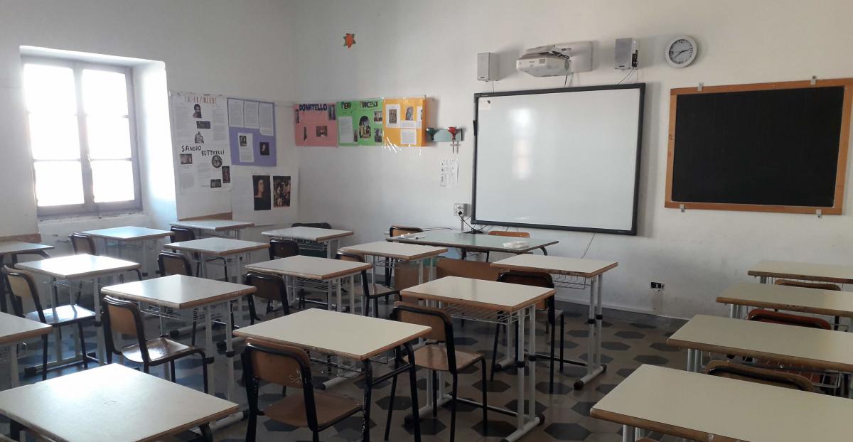 Un'aula della scuola "Moroello Malaspina"
