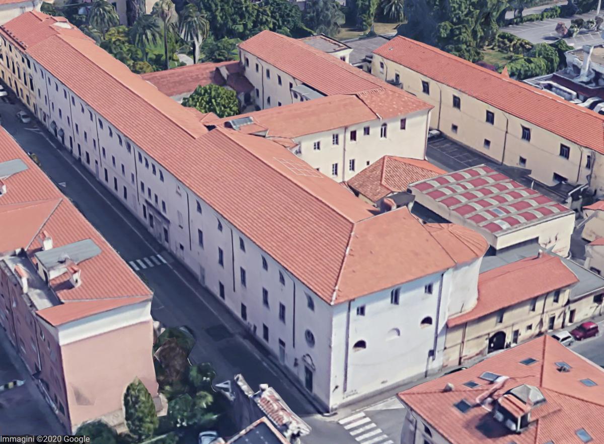 L'edificio della Scuola "Moroello Malaspina" (rielaborazione da foto satellitare)