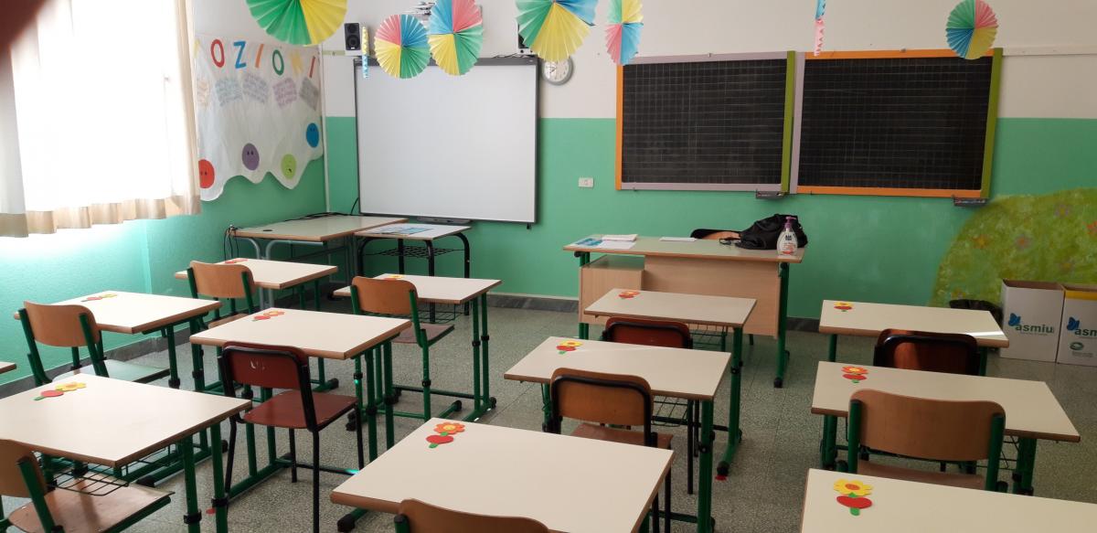 Un'aula della scuola primaria "Giosuè Carducci"