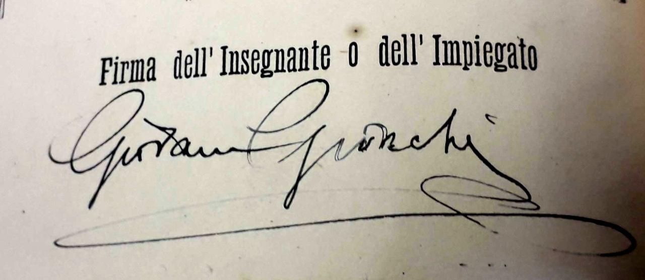 La firma di Giovanni Gronchi