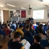 Luca Anghelè nell'Aula Magna della Malaspina